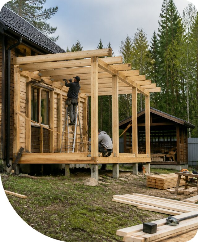 Строительство пристроек и построек на участке в Балахне